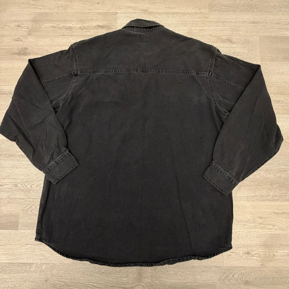 Vintage 90s Y2K Levi's Red Tab Denim Shirt Mens L Black Button Up Long Sleeve